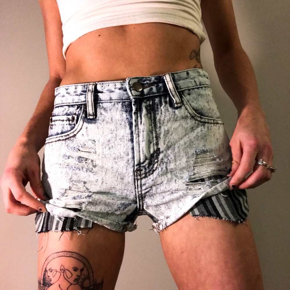 Acid Wash Jean Shorts
